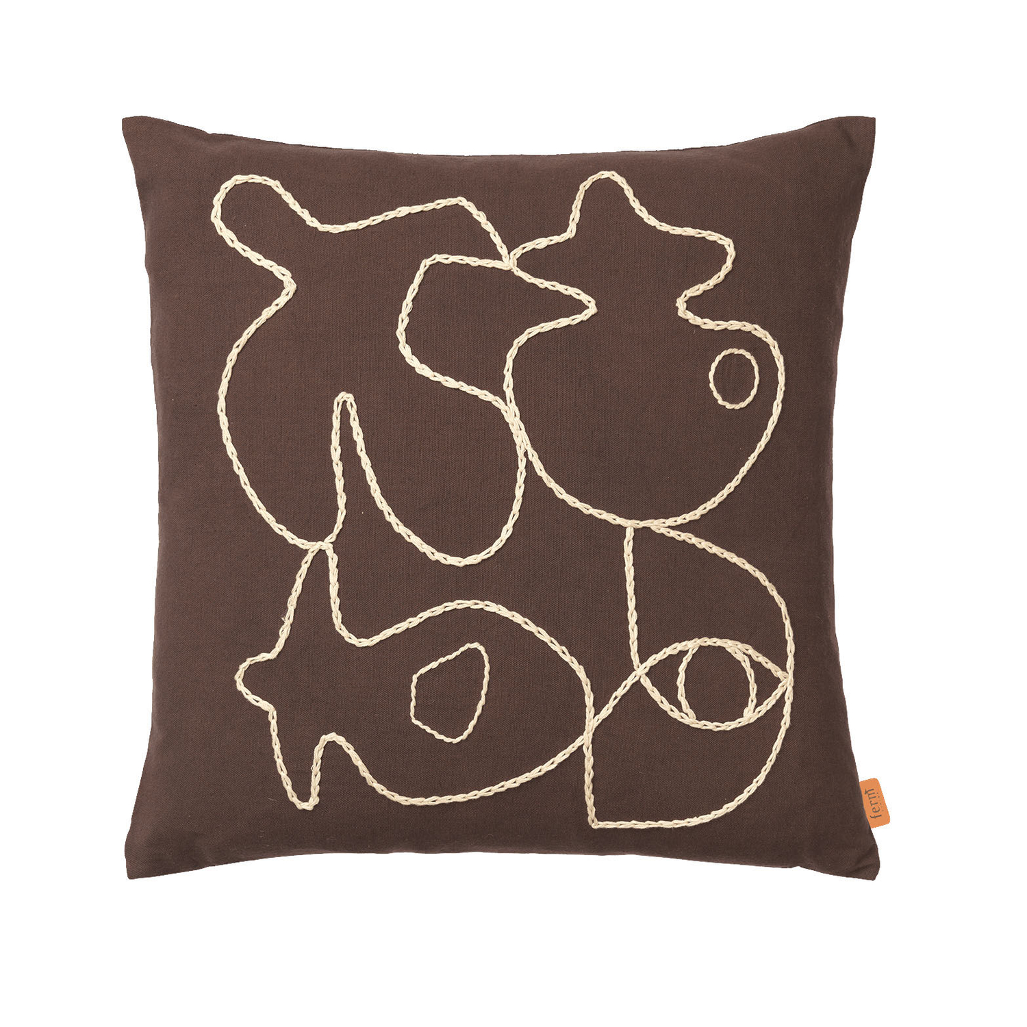 Ferm Living - Cushion Cover Coussins - Brown - Organic Cotton