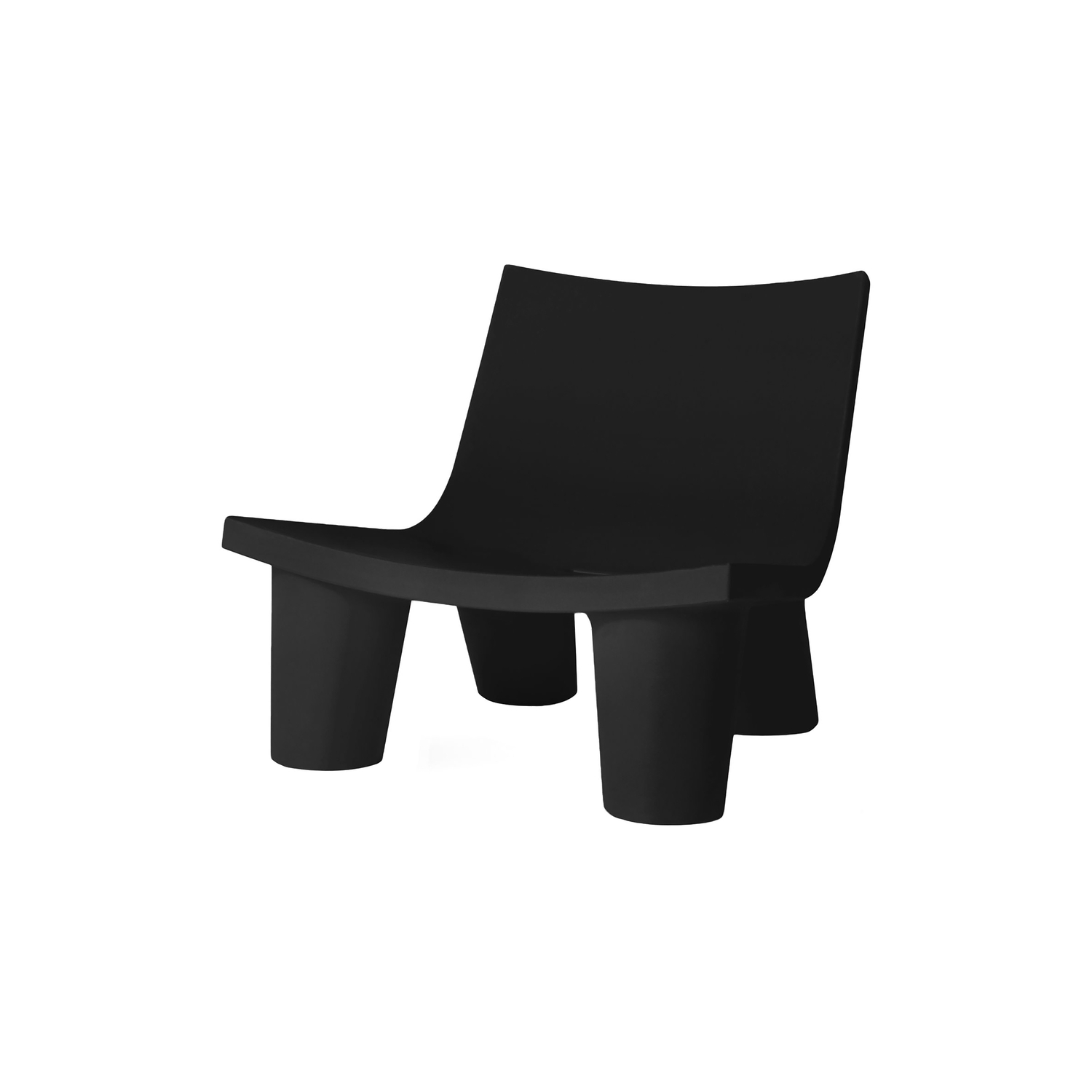 Slide Black - Low Armchair Low Lita - Recyclable Polyethylene - Designer Paola Navone