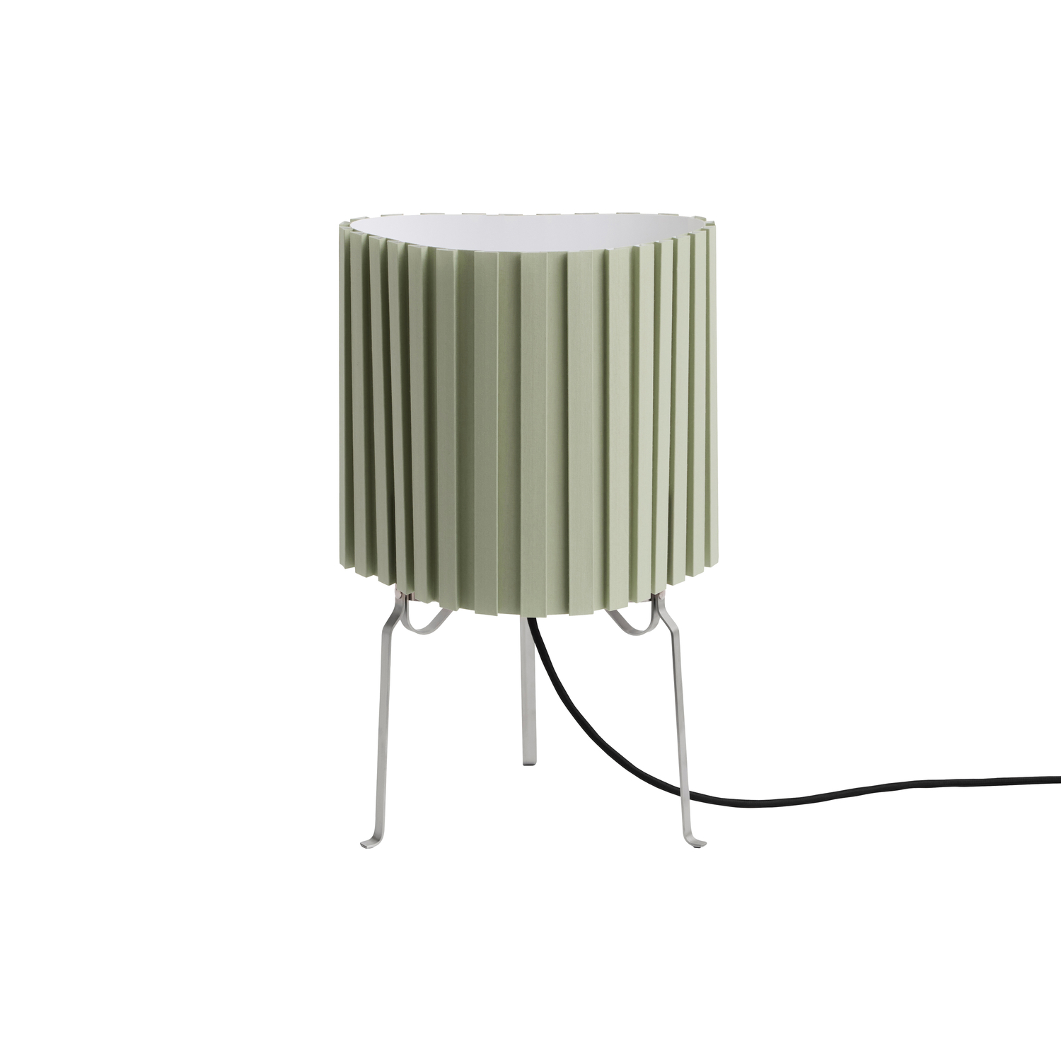Hay - Lampe de table Canelé - Vert - Acier chromé - Designer Camille Viallet