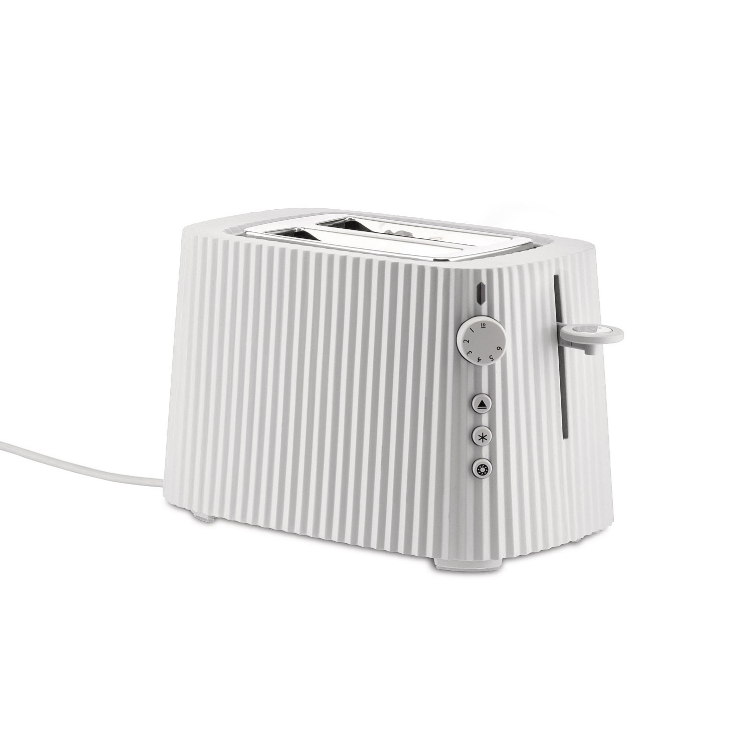 Alessi White - Toaster Plissé Uk - Thermoplastic Resin - Designer Michele De Lucchi
