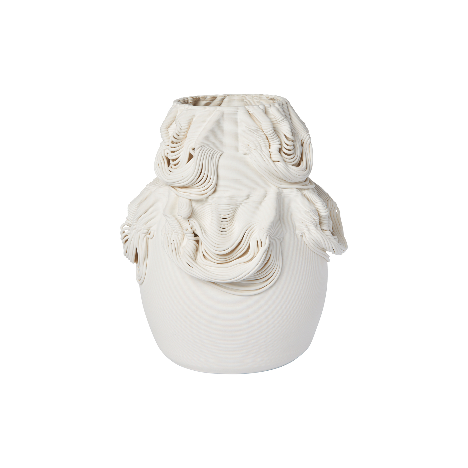 Ferm Living White - Vase Drisca - Sandstone