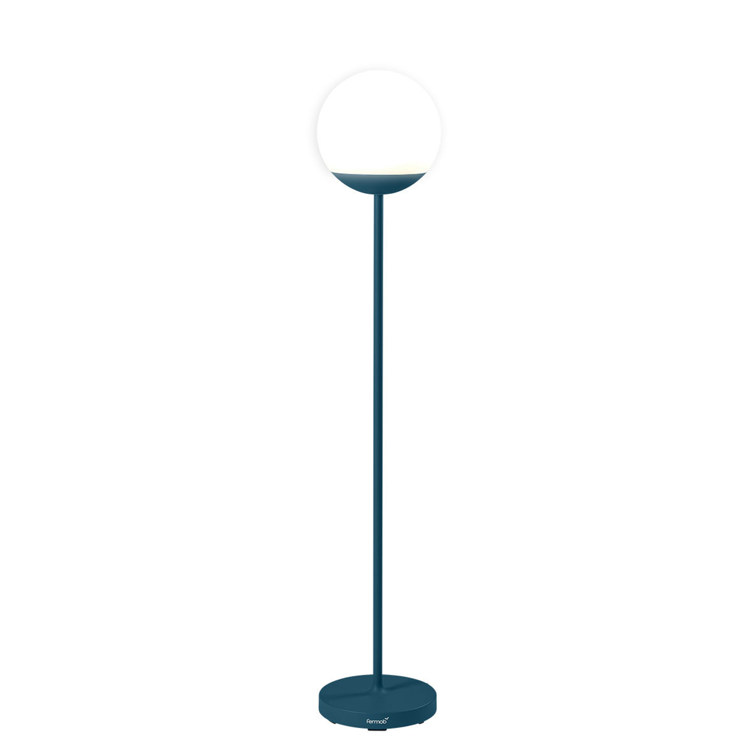Fermob Blue - Cordless Outdoor Floor Lamp Mooon - Polythene - Designer Tristan Lohner