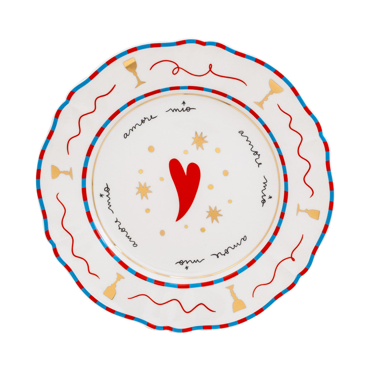 Bitossi Home Blue - Plate Pangea - China - Designer Pangea