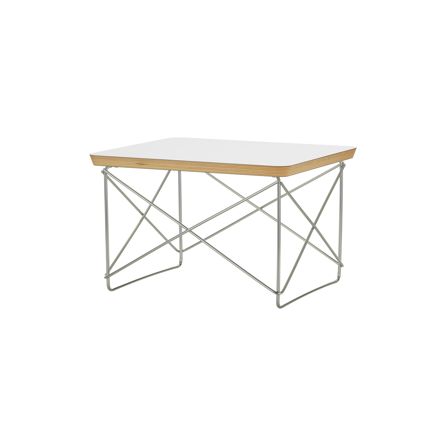 Vitra White - End Table Occasional Table Ltr - Stainless Steel Wire - Designer Charles & Ray Eames