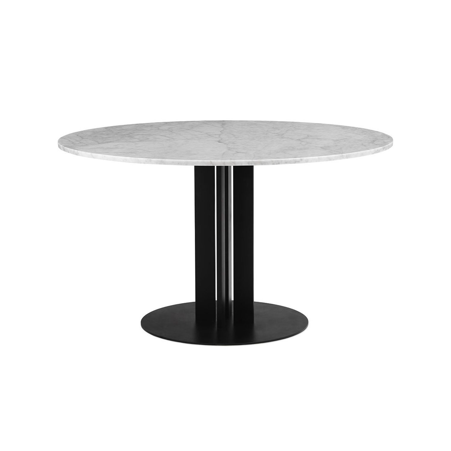 Normann Copenhagen - Round Table Scala - White - Varnished Steel - Designer Simon Legald