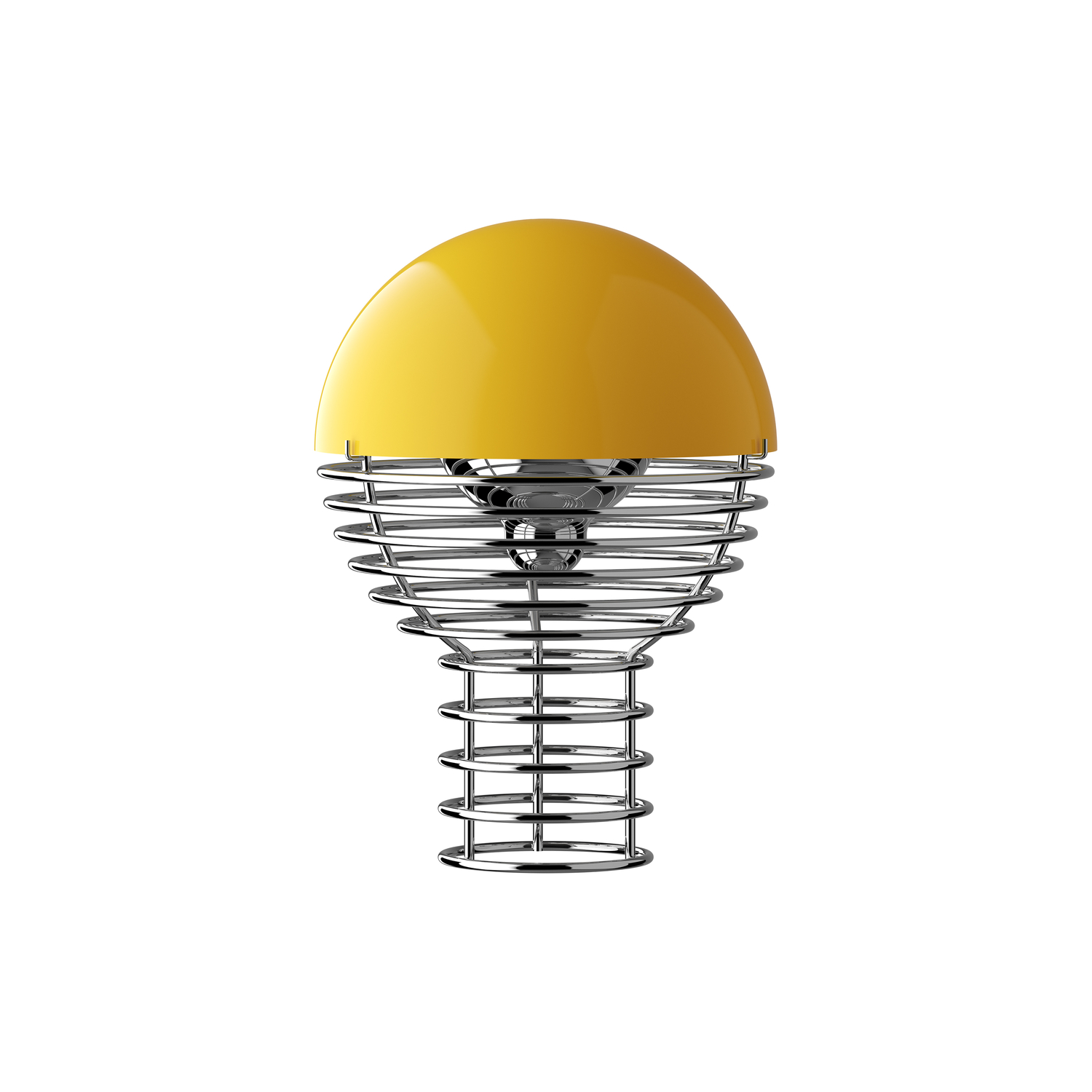 Verpan Yellow - Wireless Rechargeable Lamp Wire - Chromed Steel - Designer Verner Panton