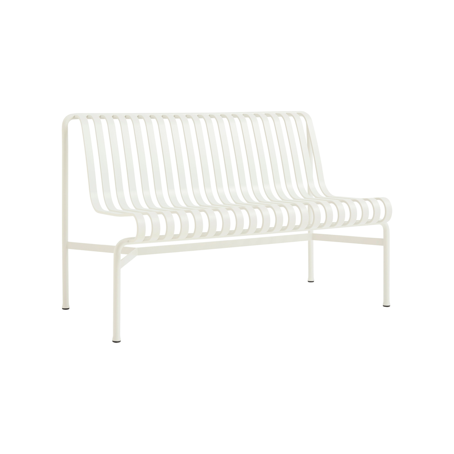 Hay White - Bench With Backrest Palissade - Steel - Designer Ronan & Erwan Bouroullec