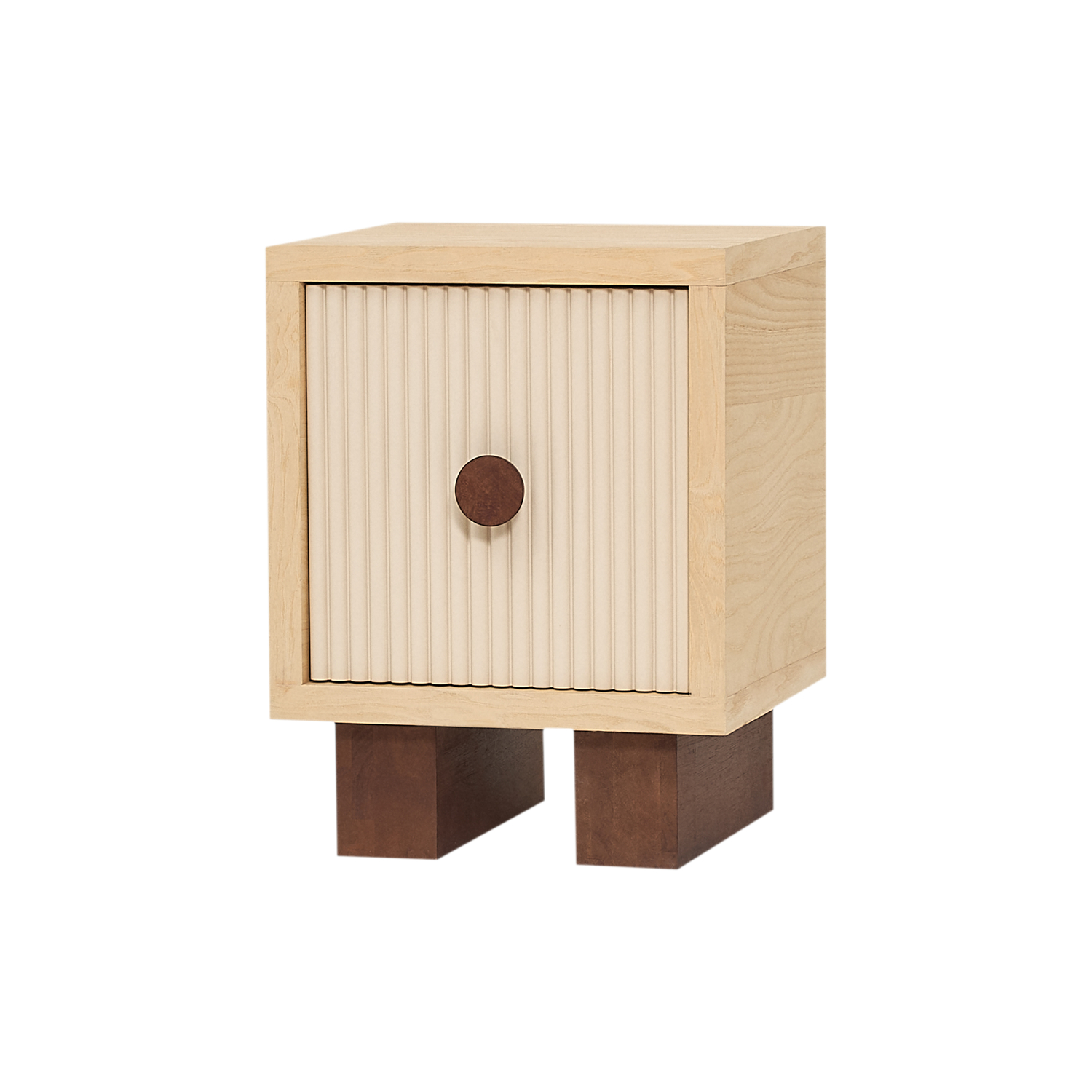 Nobodinoz - Bedside Table Heju - Natural Wood - Solid Rubberwood - Designer Studio Heju