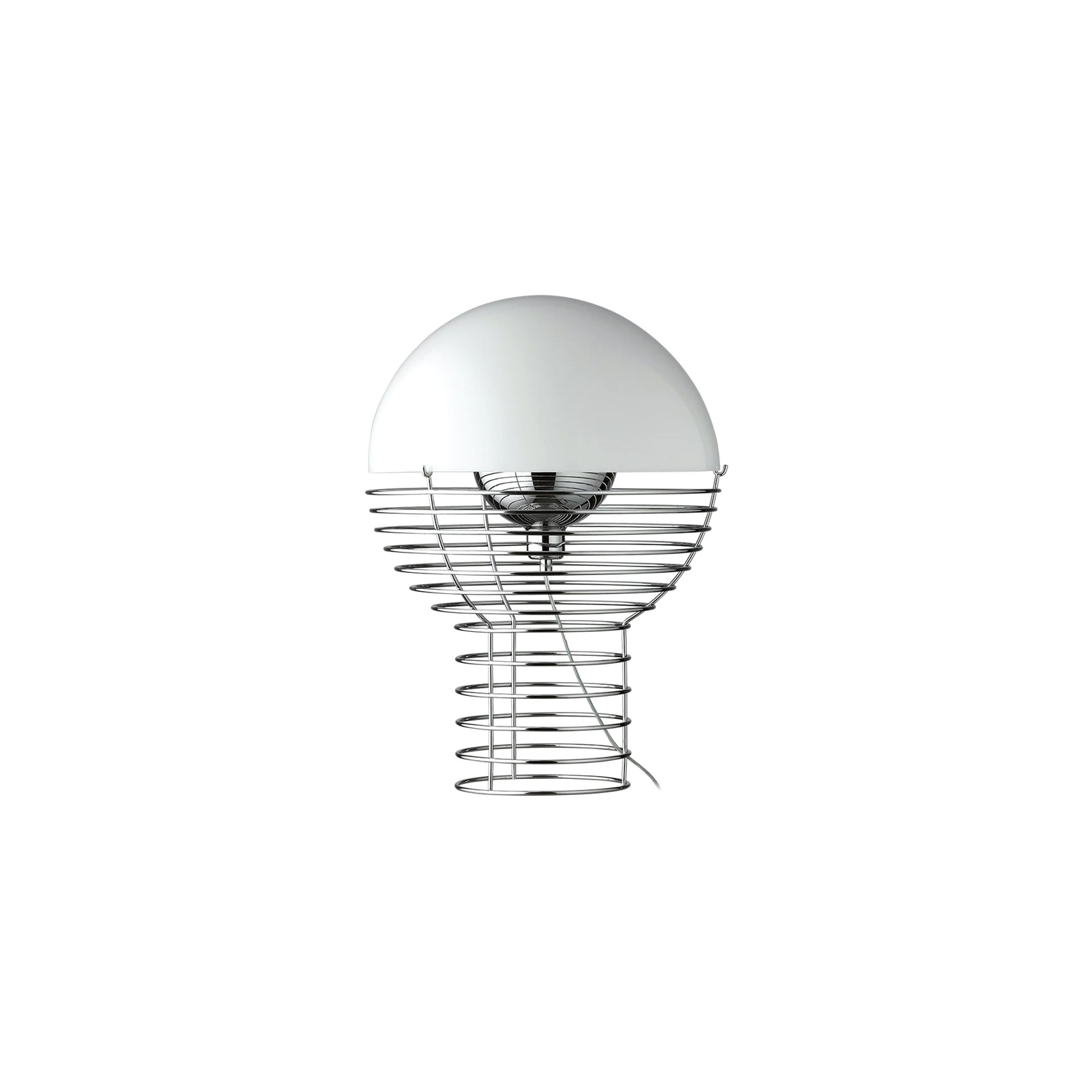 Verpan White - Table Lamp Wire - Chromed Steel - Designer Verner Panton