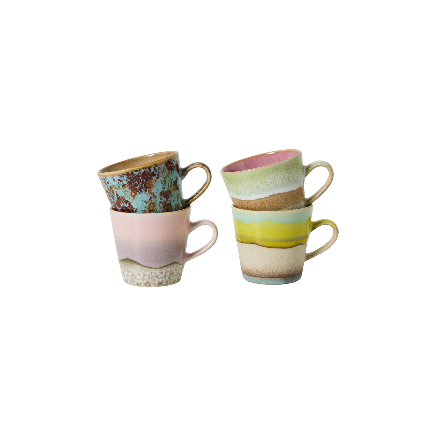 HK LIVING - Tasse à café 70s ceramics - Multicolore - Grès émaillé