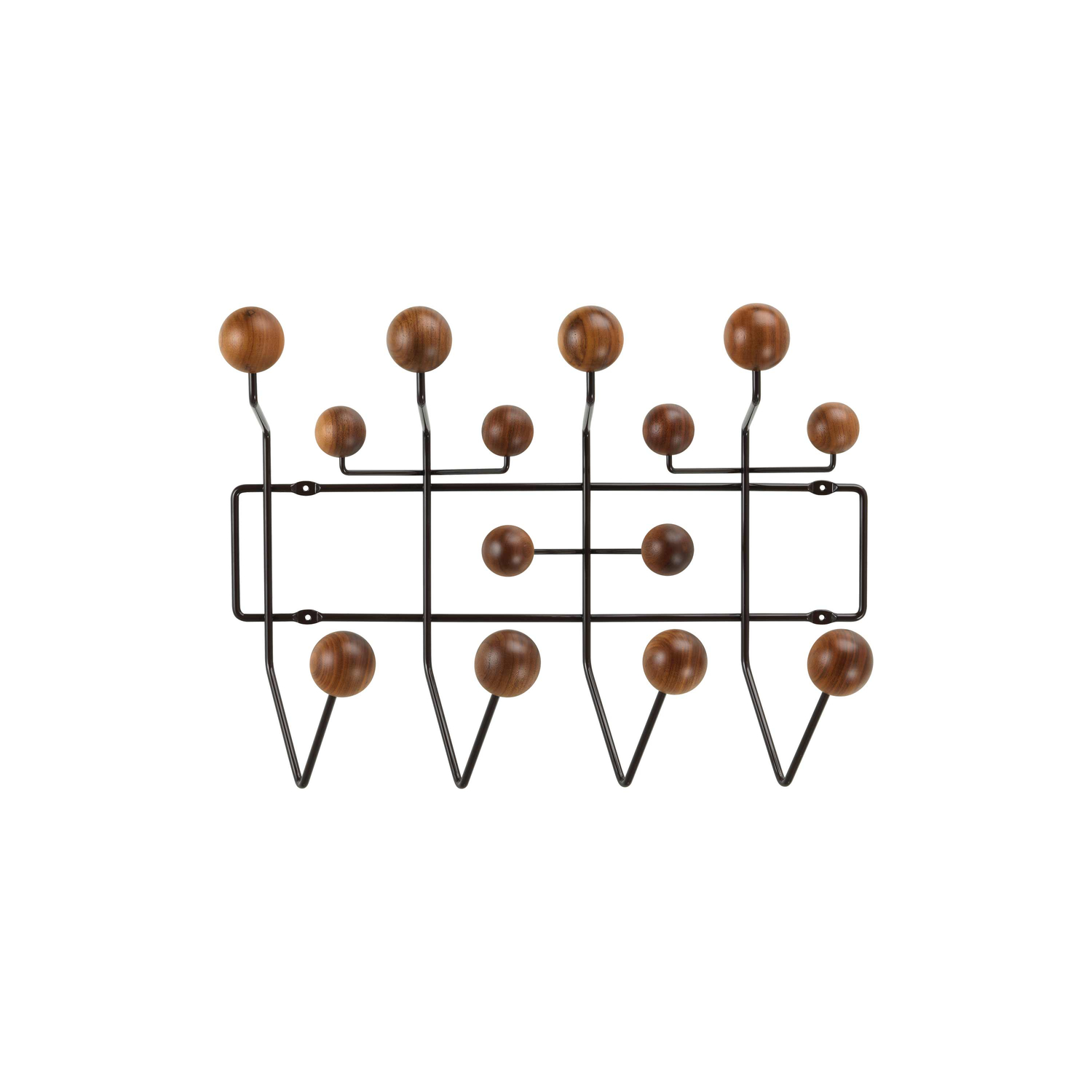 Vitra Brown - Wall Coat Rack Hang It All - Solid Walnut - Designer Charles & Ray Eames
