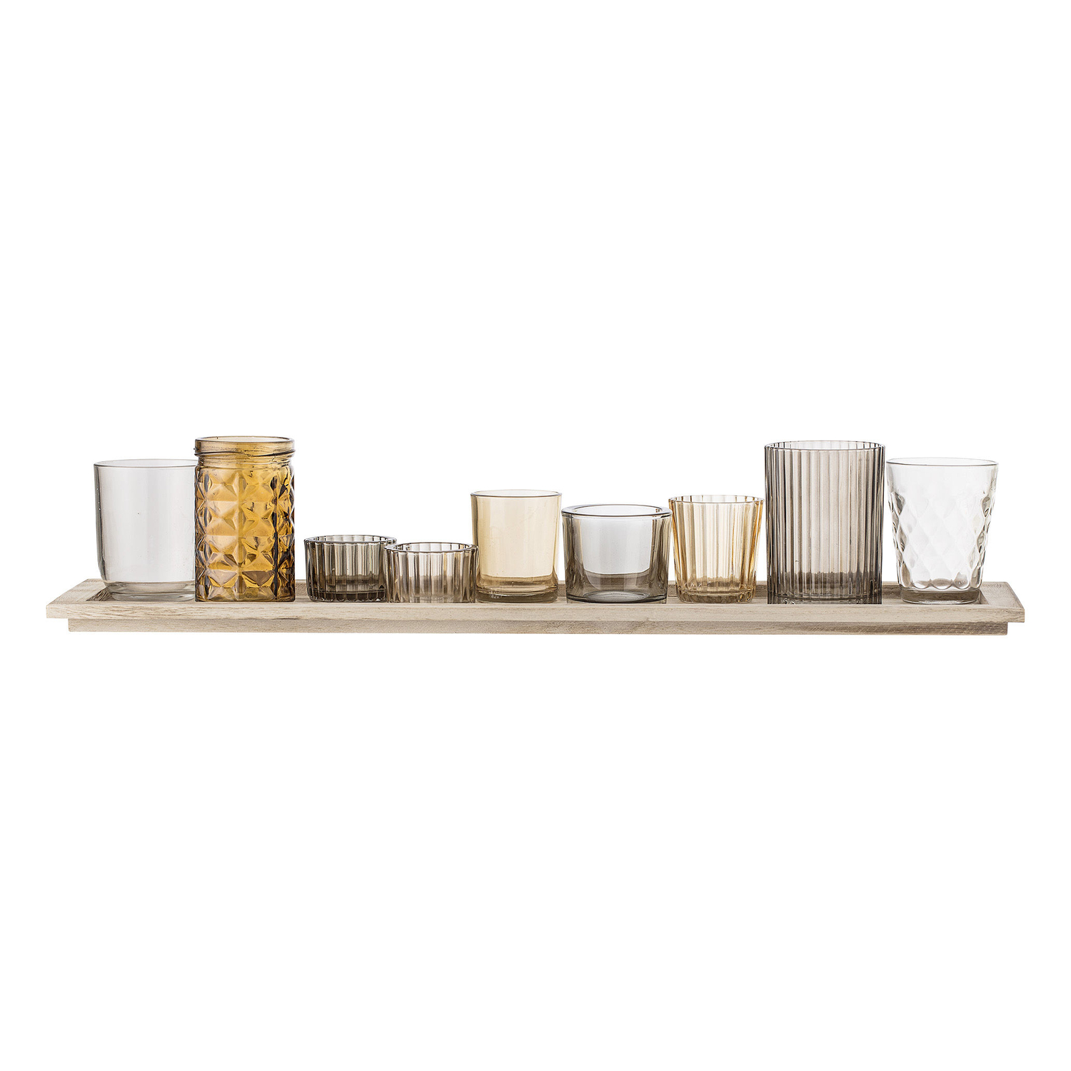 Bloomingville Brown/Light - Candle Holder Bougeoirs - Multicoloured - Paulownia Wood