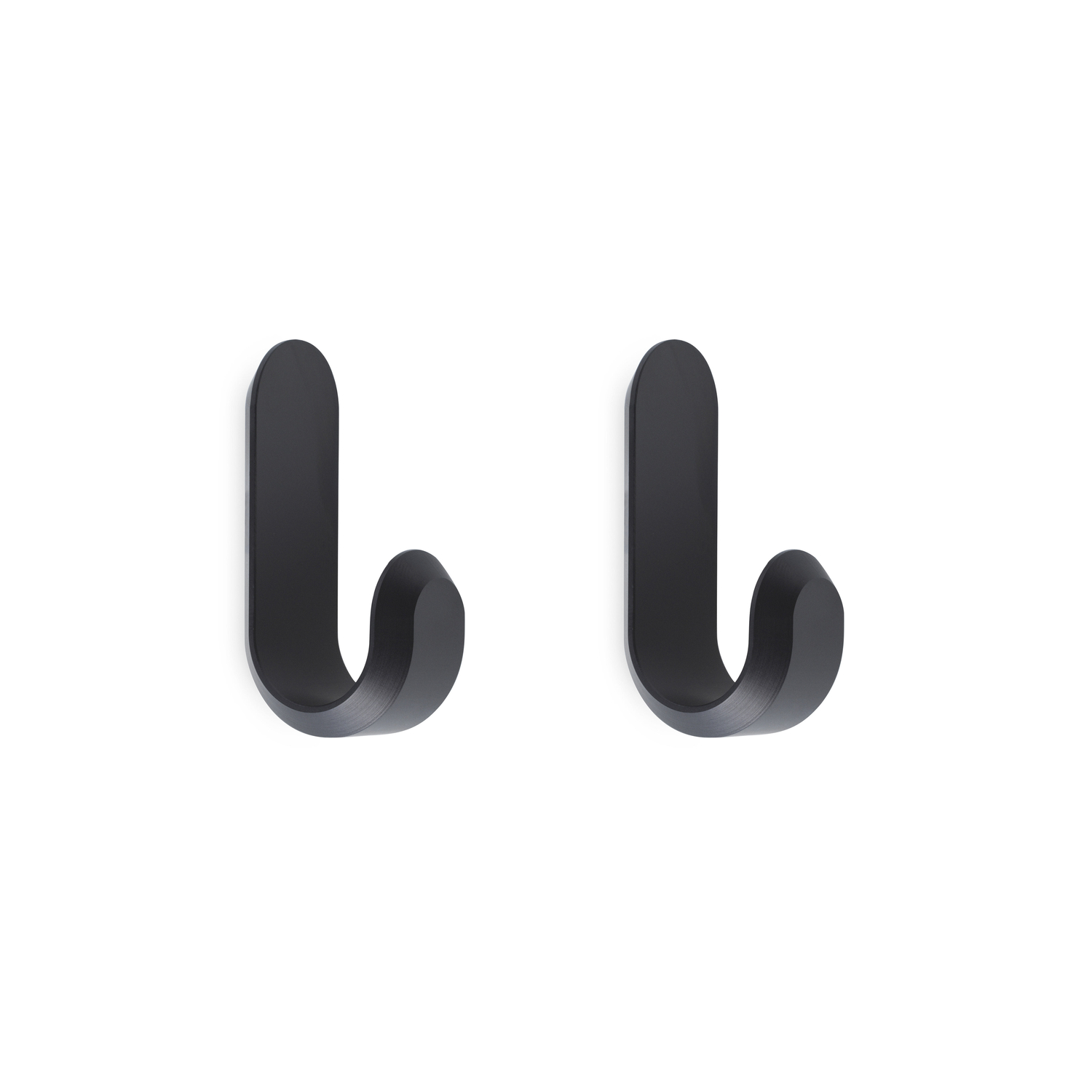 Normann Copenhagen - Wandhaken Curve - Schwarz - Eloxiertes Aluminium - Designer Peter Johansen