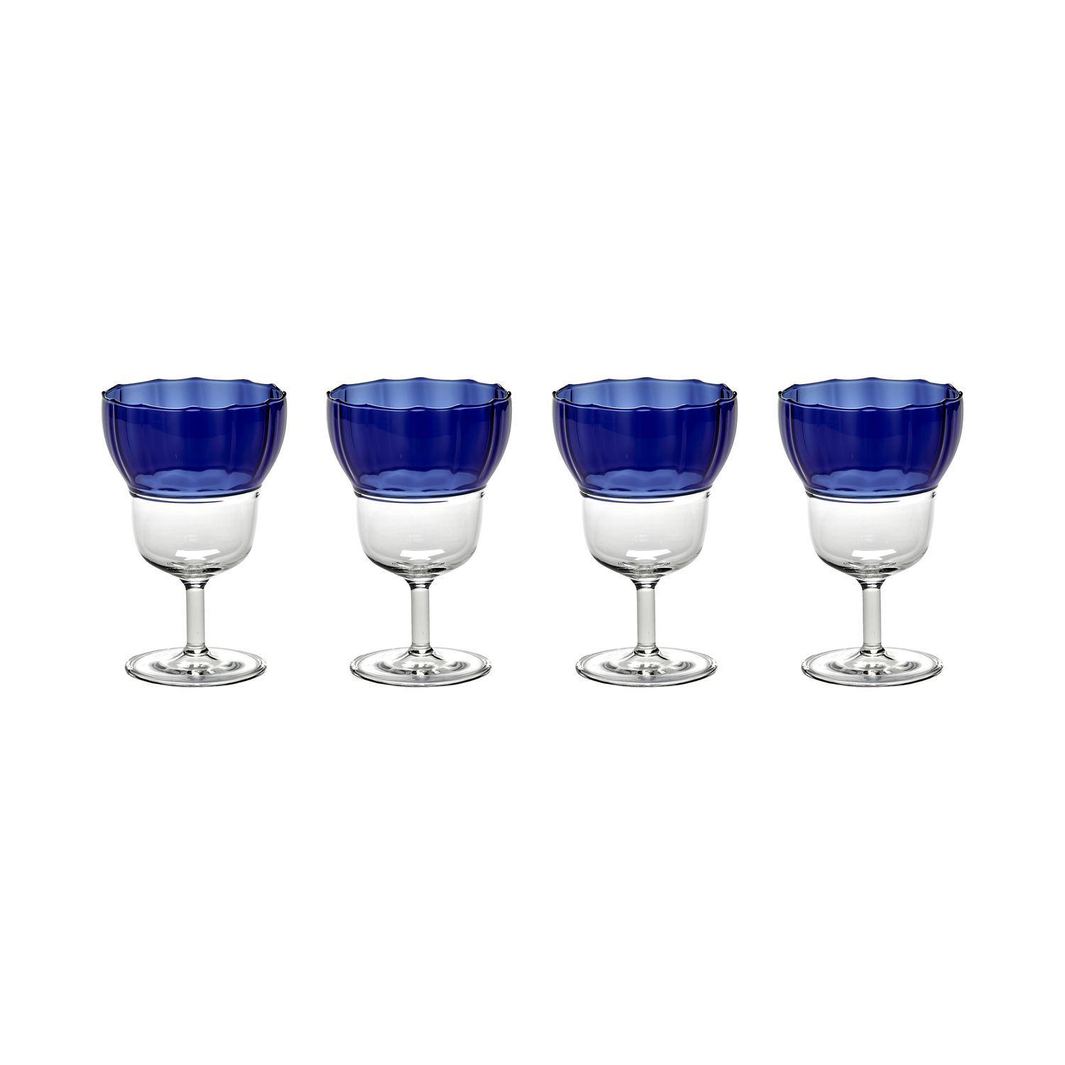 Serax Blue - Set Of 4 Yam - Borosilicated Glass - Designer Waww La Table