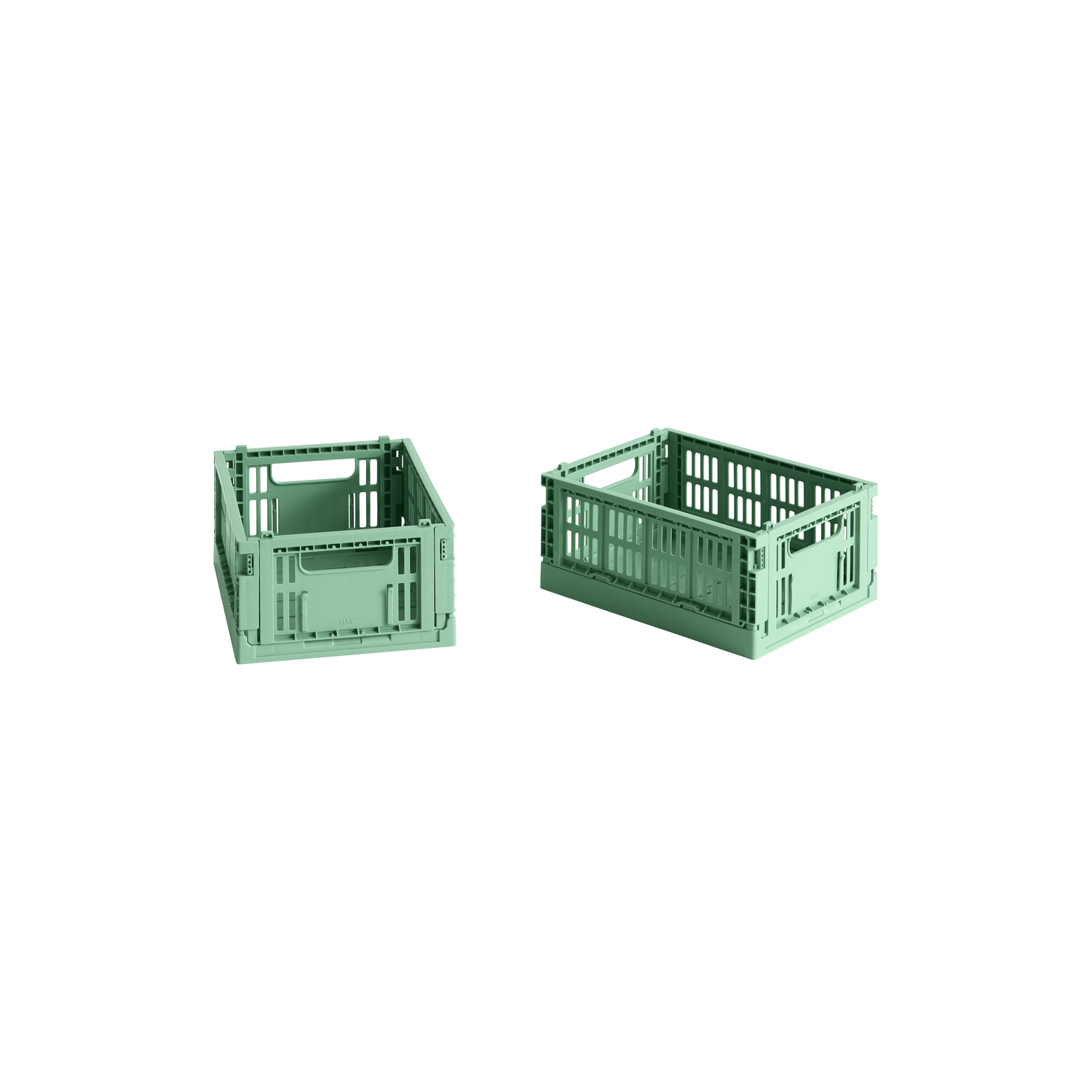 Hay Green - Set Of 2 Baskets Colour Crate - Recycled Polypropylene - Designer Studio