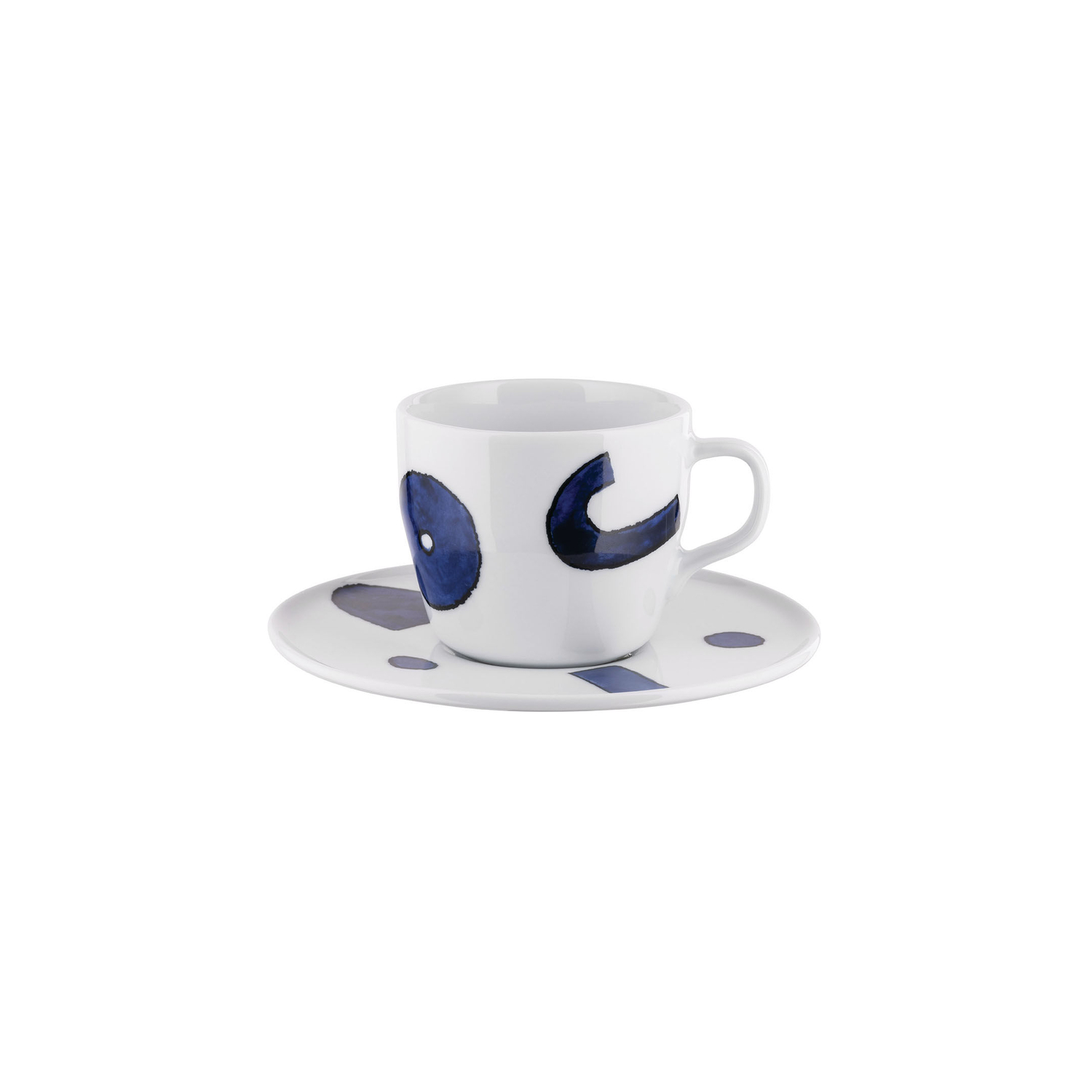Alessi Blue - Cup + Saucer Set - Set Of 4 Itsumo - China - Designer Samiro Yunoki