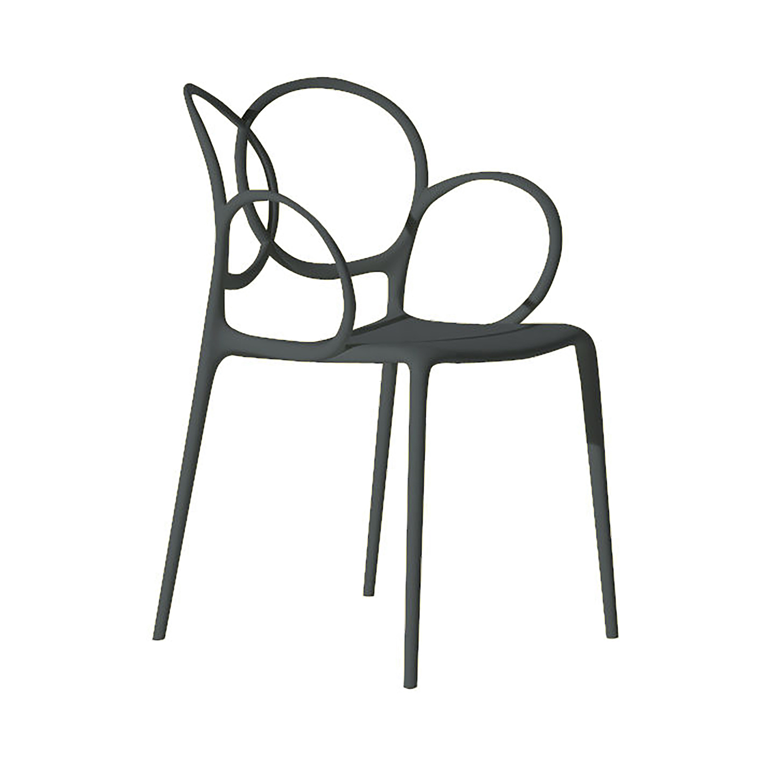 Driade Grey - Stackable Armchair Sissi - Polythene - Designer Ludovica & Roberto Palomba