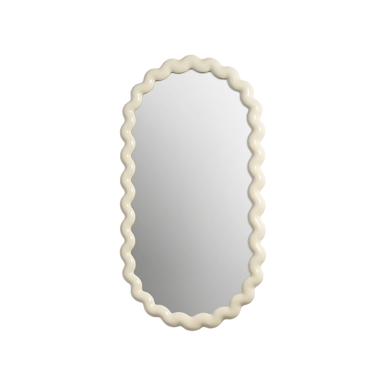 Klevering White & - Wall Mirror Zigzag - Polyresin
