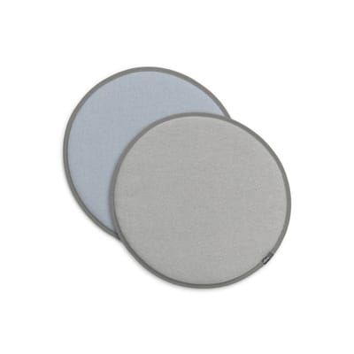 Coussin d'assise Seat Dots tissu bleu gris / Ø 38 cm - Réversible - Vitra