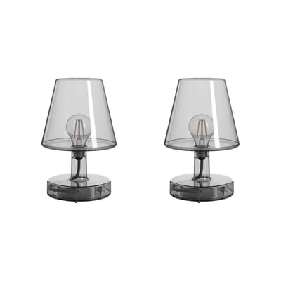 Lampe sans fil rechargeable Transloetje LED plastique gris / H 25 cm / Set de 2 - Fatboy