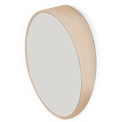 Miroir Odilon Medium verre bois naturel / Ø 40 cm - à poser ou suspendre - Hartô