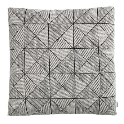 Coussin Tile tissu blanc noir / 50 x 50 cm - Muuto