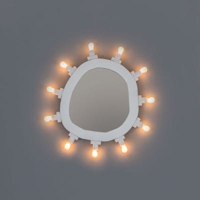 Miroir lumineux Luminaire Small verre blanc / 30 x 32 cm - Ampoules incluses - Seletti