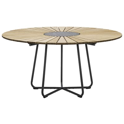 Table ronde Circle bois naturel / Ø 150 cm - Bambou & granit - Houe