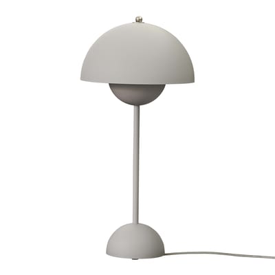 Lampe de table Flowerpot VP3 métal gris / H 50 cm - By Verner Panton, 1968 - &tradition