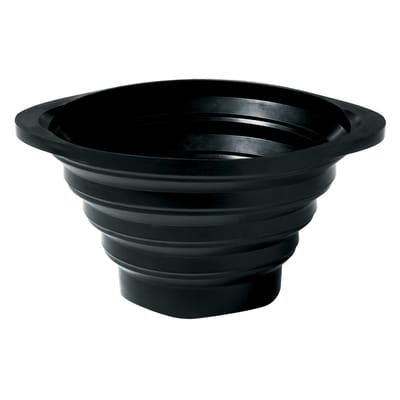 normann copenhagen - passoire ustensiles pliables en plastique, caoutchouc couleur noir 25 x 24 4 cm designer boje estermann made in design