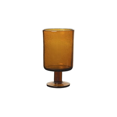 ferm living - verre à vin oli en verre, soufflé bouche couleur orange 12.5 x 7 cm made in design