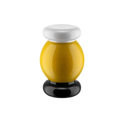 alessi - moulin à sel et poivre 100 values collection jaune 12.16 x 11 cm designer ettore sottsass bois, hêtre massif tourné certifié fsc