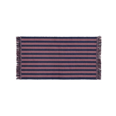 Tapis Stripes and stripes bleu / 95 x 52 cm - Coton - Hay