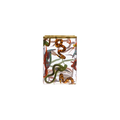 Vase Toiletpaper - Snakes verre multicolore / 10 x 8 x H 14 cm - Détail or 24K - Seletti
