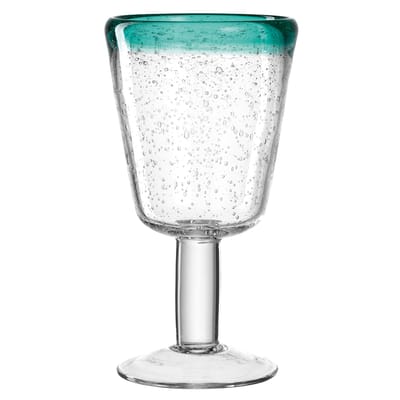 leonardo - verre à vin rouge burano en verre, bullé couleur vert 23.99 x 18 cm made in design