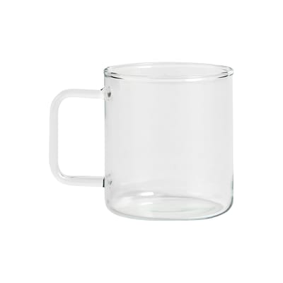 hay - mug borosilicate en verre, verre borosilicaté couleur transparent 14.42 x 9 cm made in design