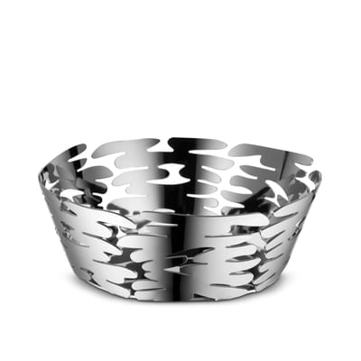 Corbeille Barket métal gris argent / Ø 18 cm - Alessi