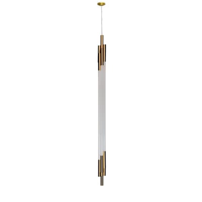 Suspension ORG Vertical Medium verre blanc / LED - H 160 cm - DCW éditions