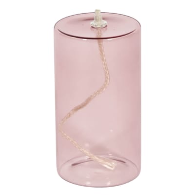 enostudio - lampe à huile olie en verre, verre borosilicaté couleur rose 20.8 x 13.5 cm designer eno studio made in design