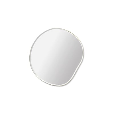 Ferm Living White/Golden - Wall Mirror Pond - Metal - Zinc Plated Brass - Designer Trine Andersen 1.5Cm