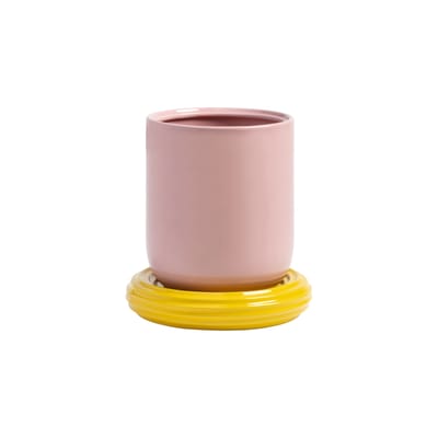 Pot de fleurs Churros céramique rose / Ø 19.5 x H 21 cm - Grès - & klevering