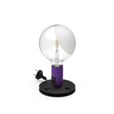 flos - lampe de table lampadina en métal, backélite couleur violet 230 x 22.89 24 cm designer achille castiglioni made in design