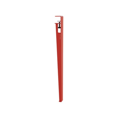 Pied métal rouge avec fixation étau / H 75 cm - Pour créer table & bureau - TIPTOE