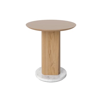 Table d'appoint Root pierre bois naturel / Ø 42 x H 44 cm - Marbre & chêne - Bolia