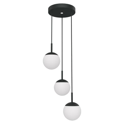 Suspension Mooon! Triple LED métal verre noir / Bluetooth - Ø 15 cm - Fermob