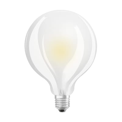 Ampoule LED E27 verre blanc / Globe dépoli 9,5cm - 7W=60W (2700K, blanc chaud) - Osram