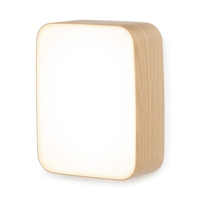 Applique Cube Small bois naturel / Plafonnier LED - 22 x 16 cm - Tunto