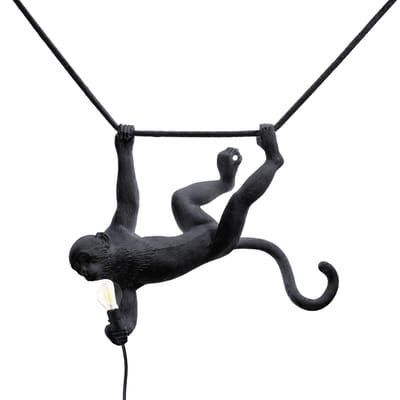 Lampe d'extérieur Monkey Swing plastique noir / Outdoor - L 60 cm - Seletti