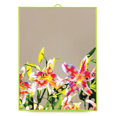 Miroir Toiletpaper plastique multicolore / Fleurs trouées - Large H 40 cm - Seletti