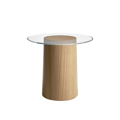 Table d'appoint Stub MS11 verre bois naturel / Ø 49 - Fritz Hansen